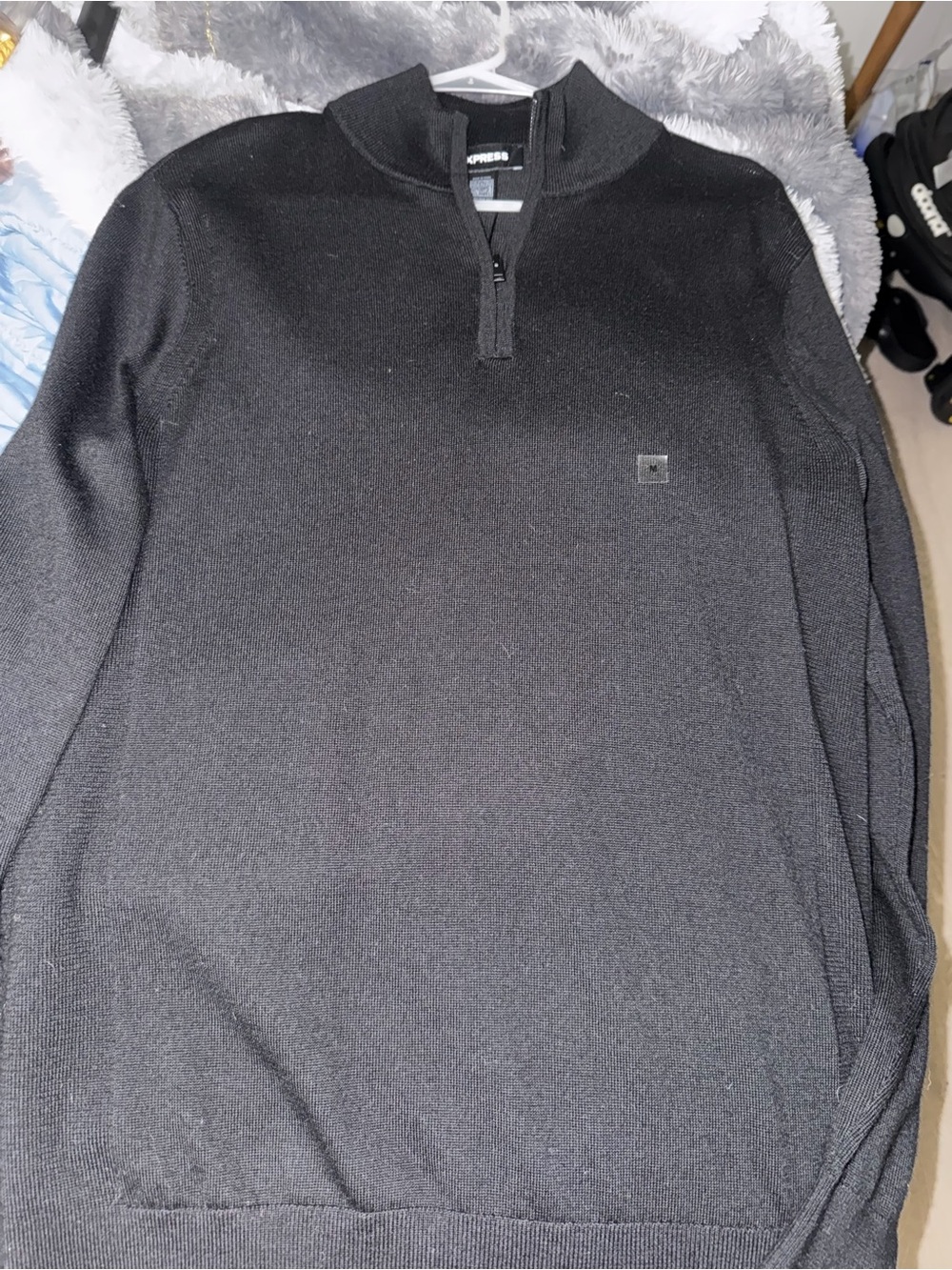 Express Men’s Black Half-Zip Sweater